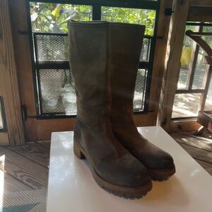 Prada suede lug  boots